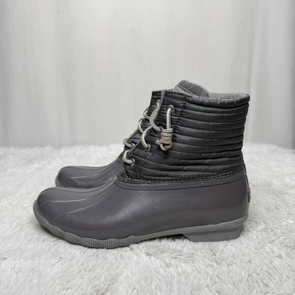 SPERRY / gray Saltwater puff nylon rubber duck boots / 10 - Picture 4 of 8